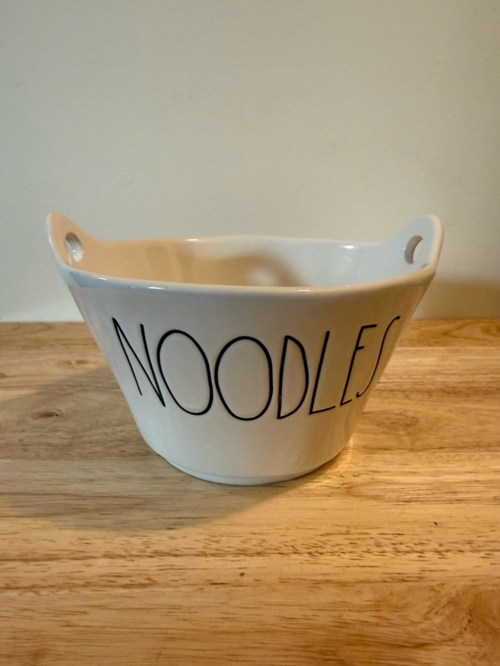 Rae Dunn White Ceramic Noodles Bowl with Black Lettering